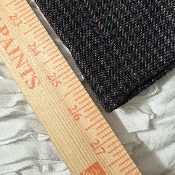 Steve J & Yoni P Korean designed casual pants. Houndstooth print, brown, denim. - Picture 10 of 16